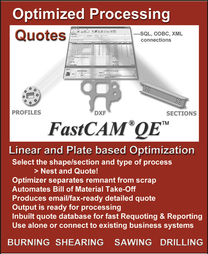 OPTIMIZED quote system for metal profiling