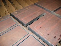 Bevel detail on profiled parts. Note closeness in nesting and low plate wastage.