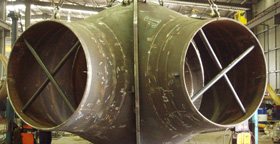 This large bifircate is just one example of the heavy shapes our system can handle with ease